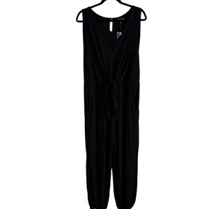 NWT DEMOCRACY Black Tie Front Jumpsuit Sleeveless Size M